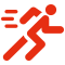Runner icon to represent personal trainer and sports medicine at Gyms for sports training programs and strength and conditioning classes with personal trainers