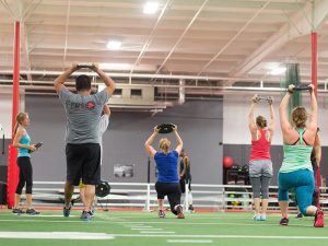 group exercise class taking place at a group fitness gym in Franklin, TN